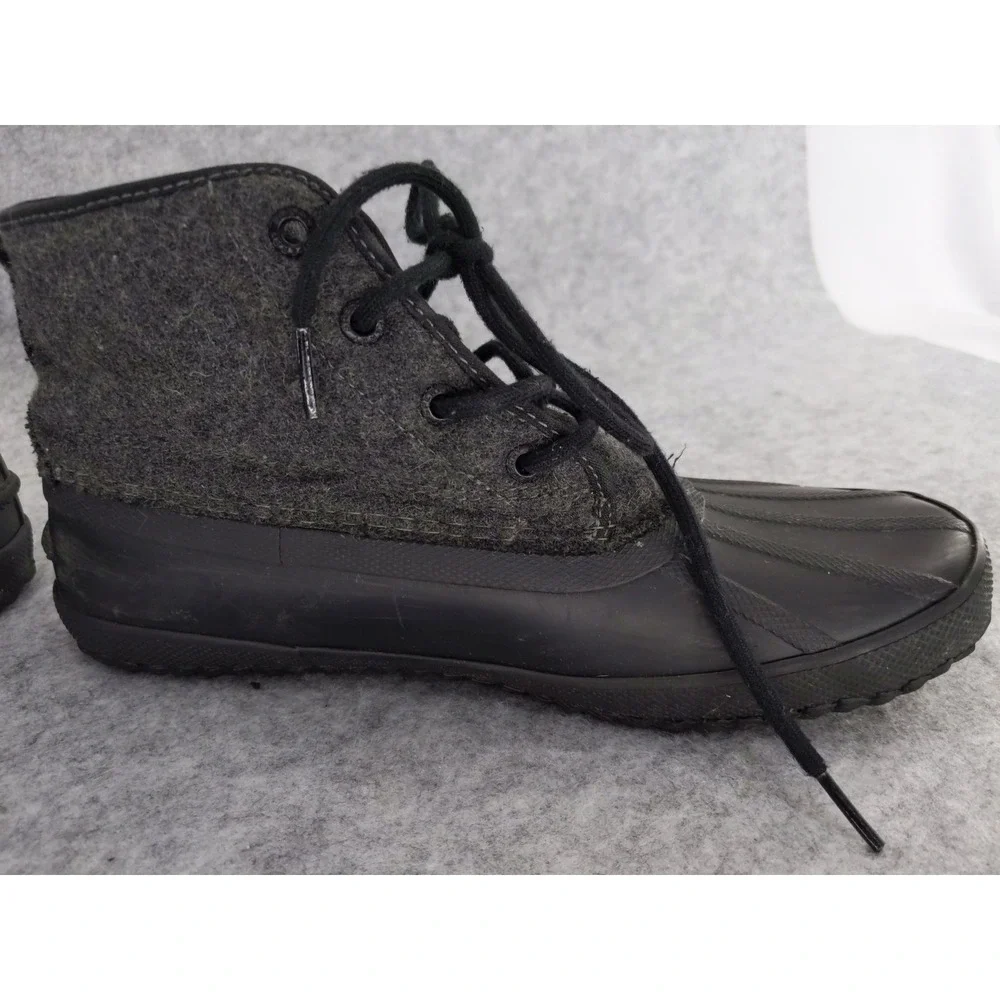 Sperry‎ Duck Boots Mens 8.5 Black Charcoal Wool Blend Lace Up Boots